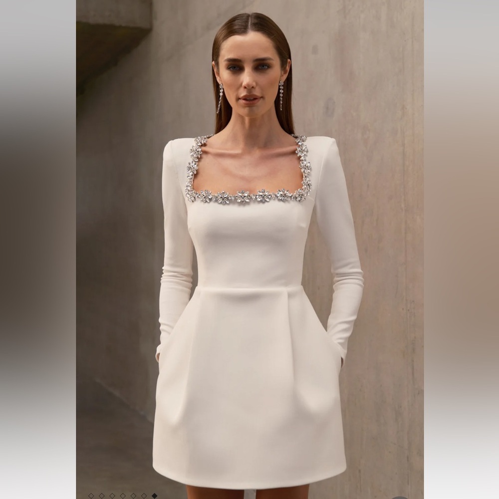 Nadine Merabi KIMBERLY white mini dress